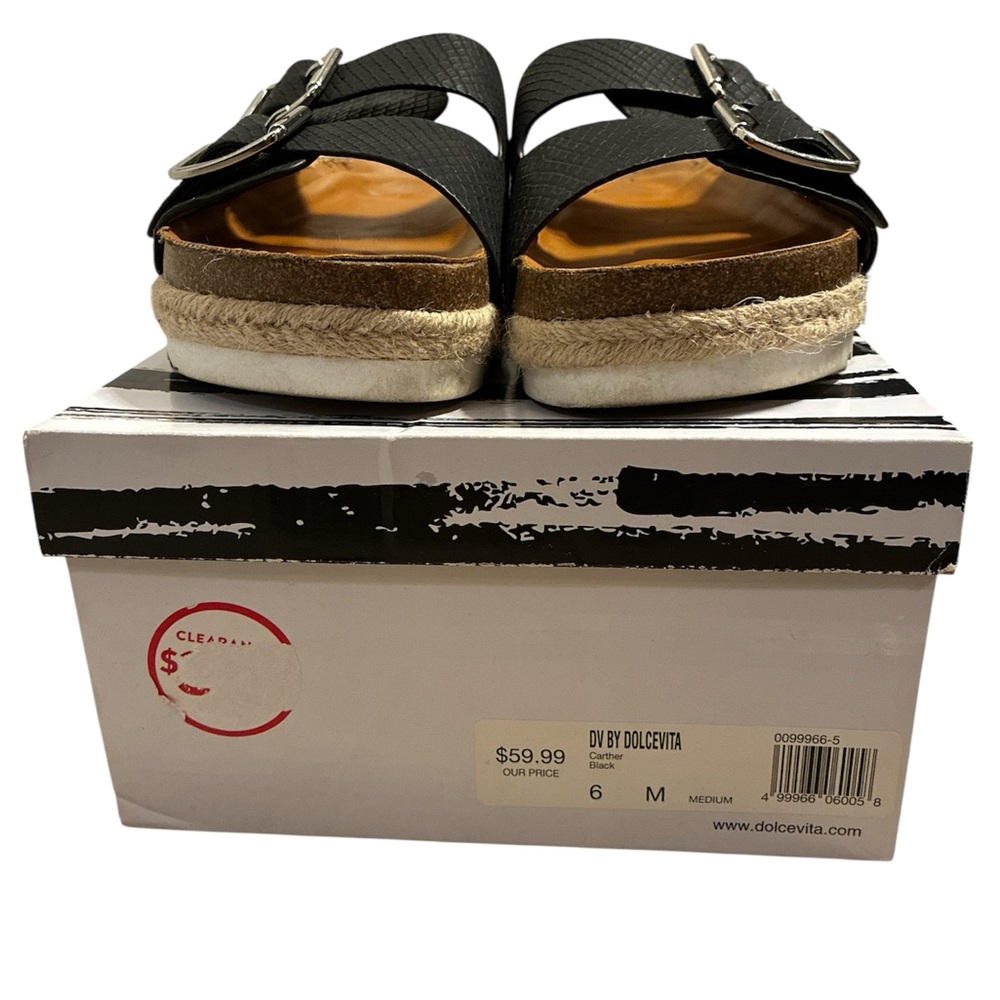 DV by Dolce Vita Carther Black Platform Double Buckle Sandals. Size 6. - Picture 9 of 13